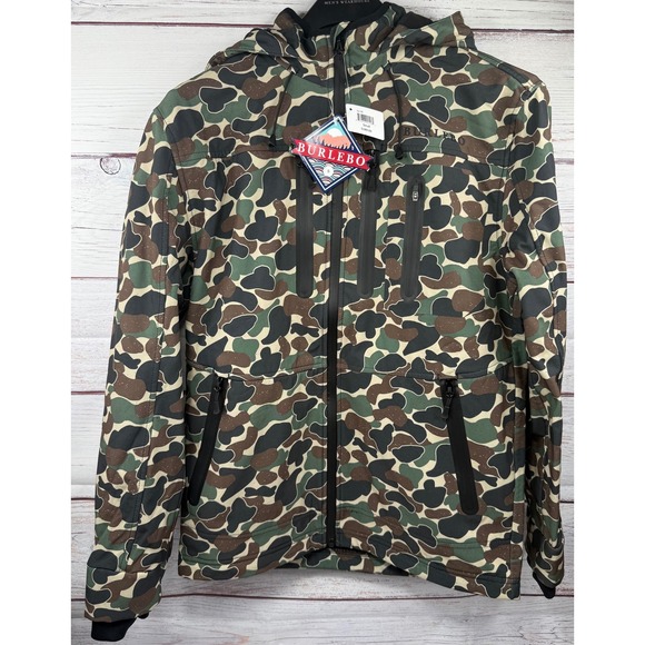 BURLEBO Other - Burlebo Mens Duck Camo Performance Jacket Water Repellent Fleece Lined Small NWT